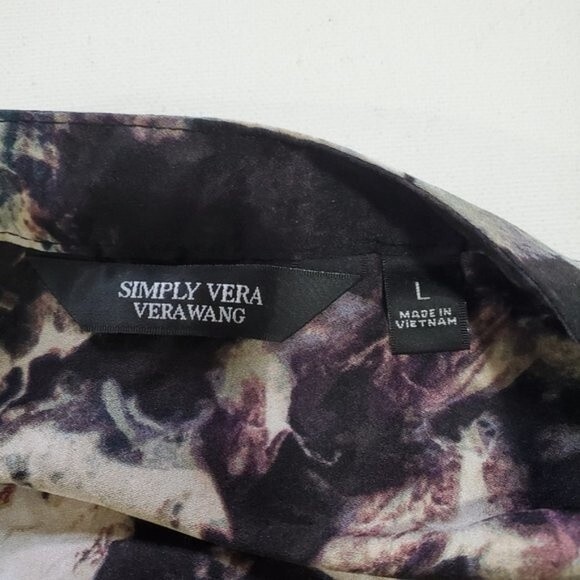 Vera Wang L floral dress large black flower excellent condition - Picture 10 of 12